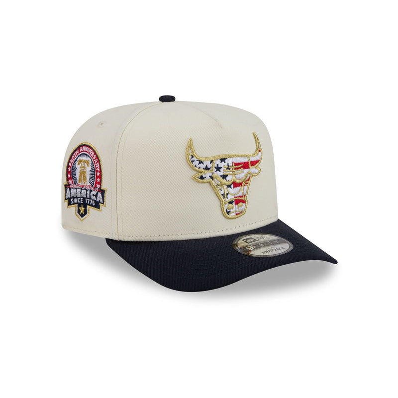 Chicago Bulls Chrome White Stars and Stripes 9FIFTY A-Frame Snapback Hat