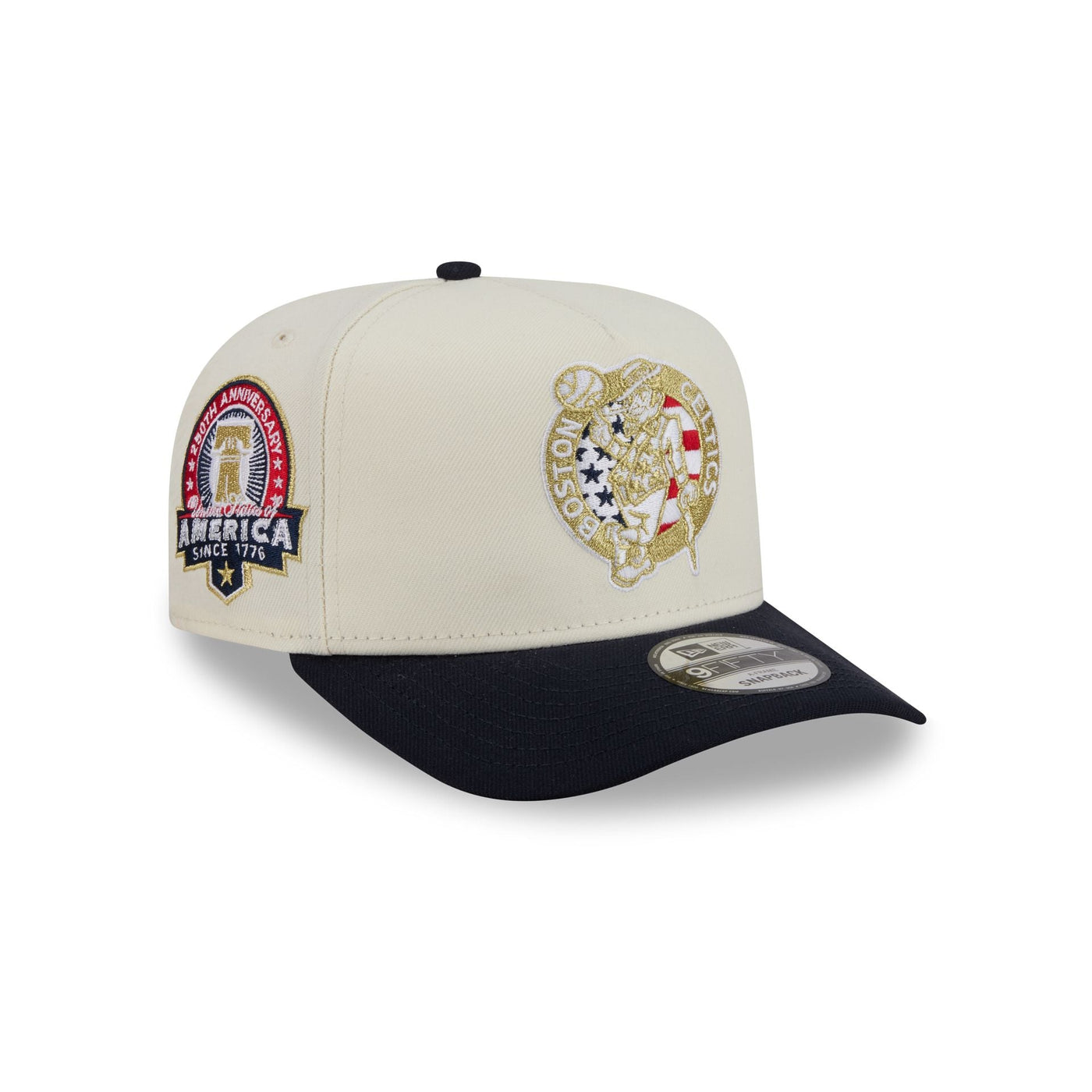 Boston Celtics Chrome White Stars and Stripes 9FIFTY A-Frame Snapback Hat