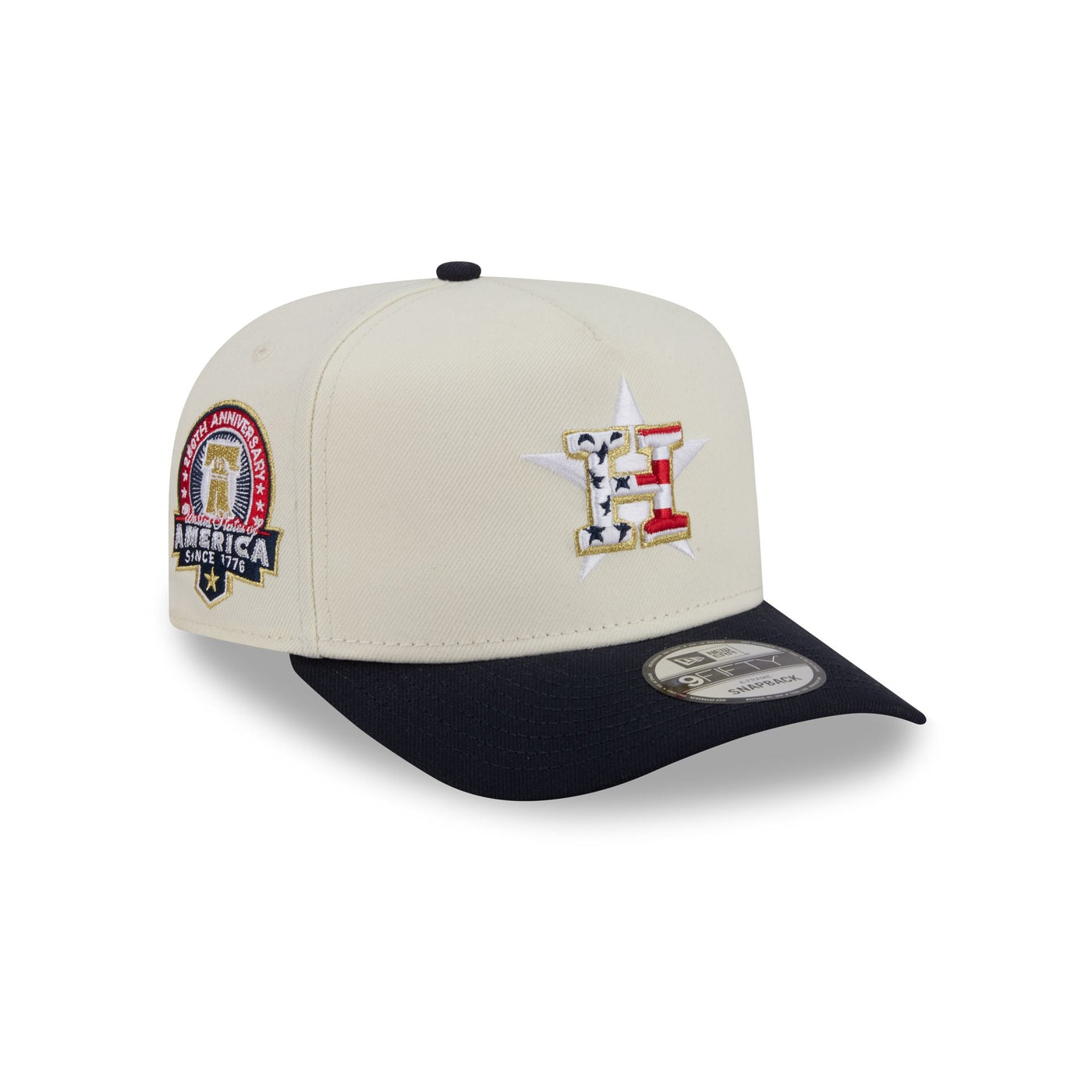 Houston Astros Chrome White Stars and Stripes 9FIFTY A-Frame Snapback Hat