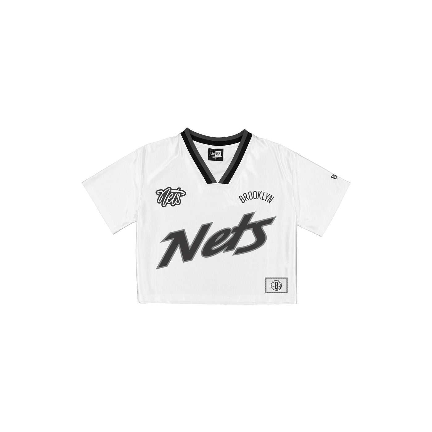 Brooklyn Nets Sport Classics Women's Cropped White T-Shirt