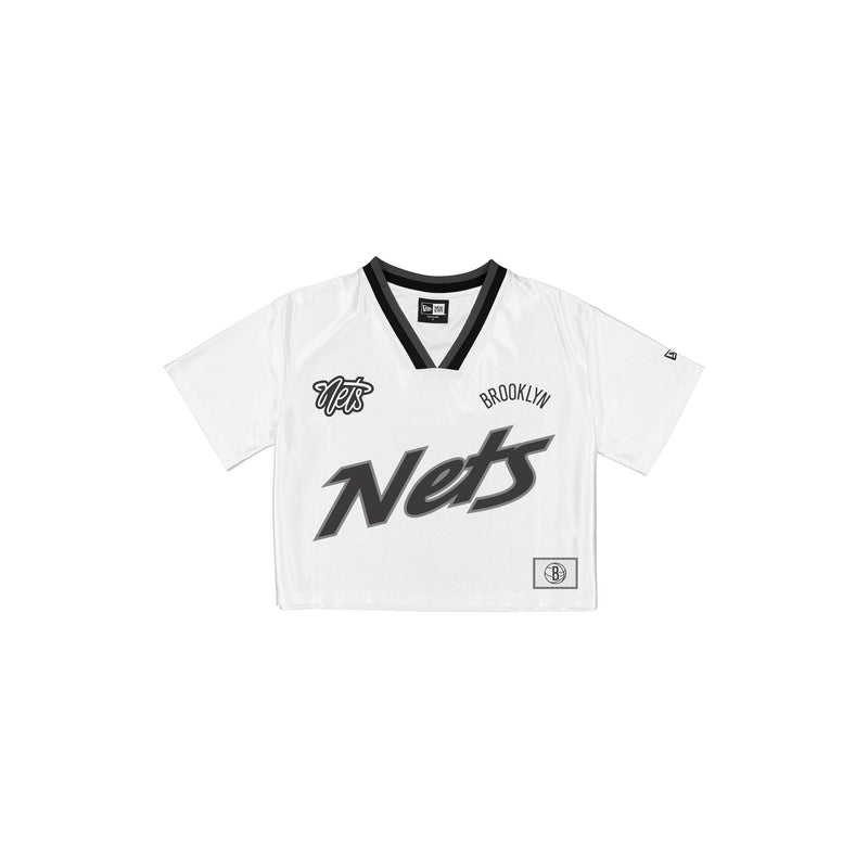 Brooklyn Nets Sport Classics Women's Cropped White T-Shirt