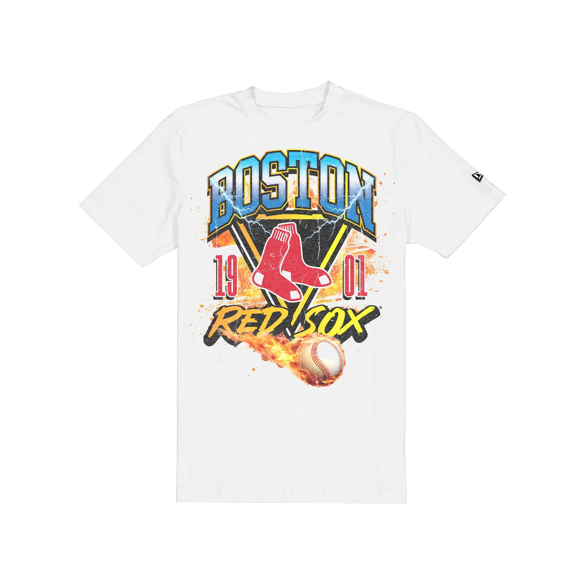 Boston Red Sox Lifestyle Graphics Fireball White T-Shirt