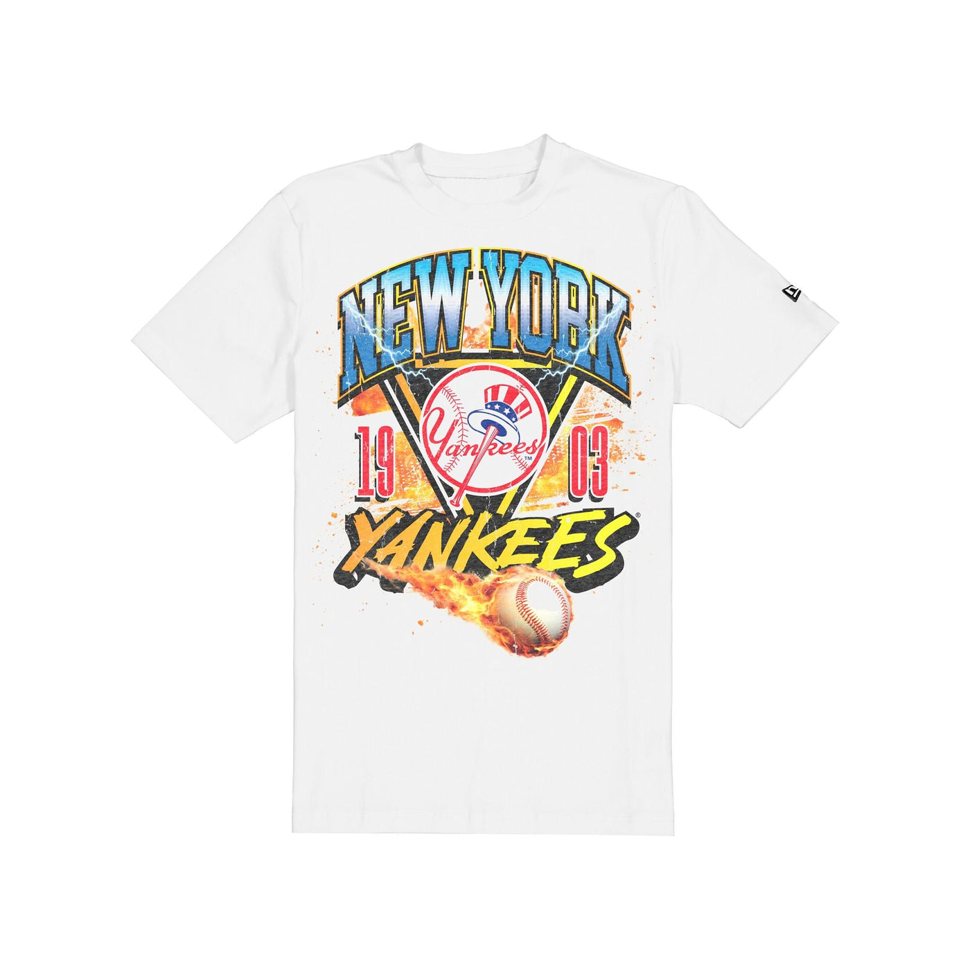 New York Yankees Lifestyle Graphics Fireball White T-Shirt