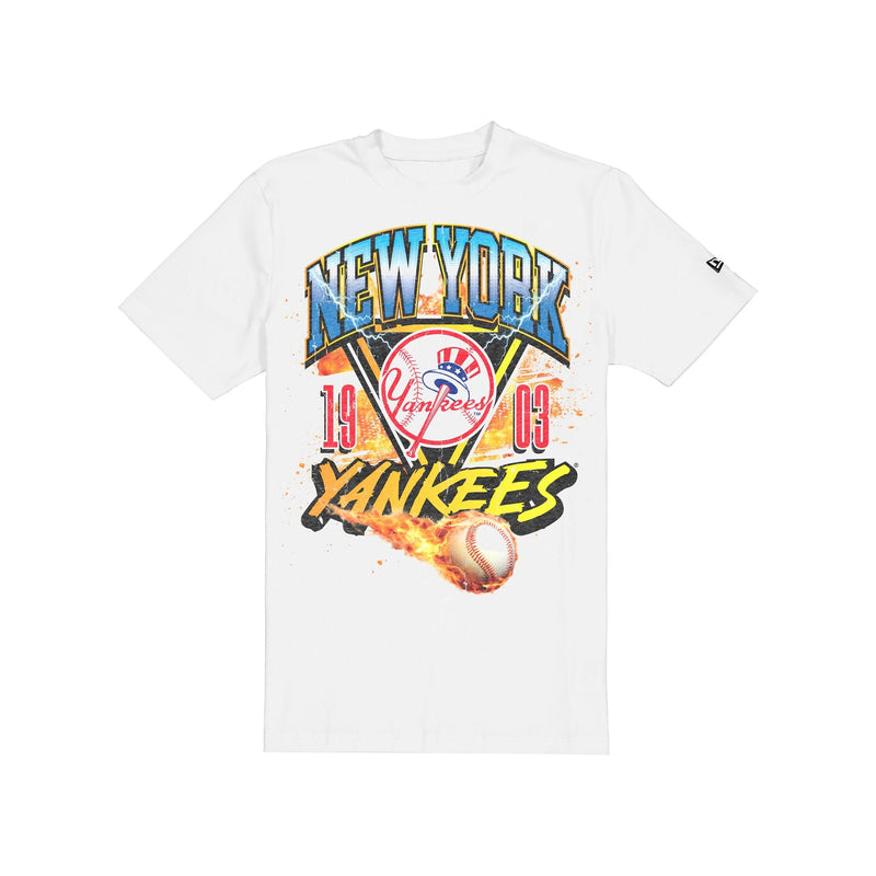 New York Yankees Lifestyle Graphics Fireball White T-Shirt