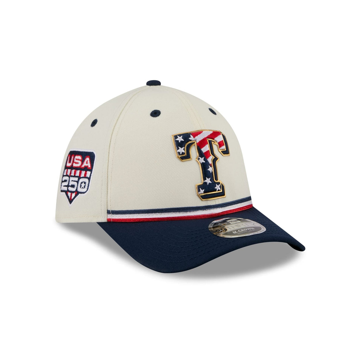 Texas Rangers Independence Day 2026 39THIRTY M-Crown Stretch Fit Hat
