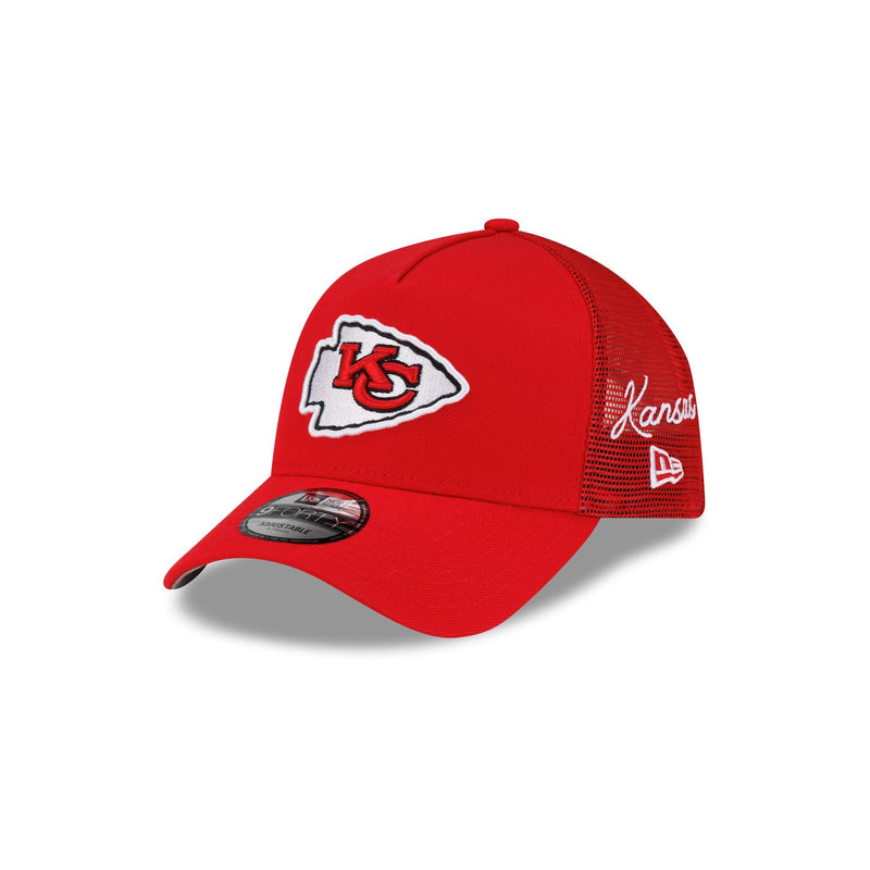 Kansas City Chiefs Side Script 9FORTY A-Frame Trucker Hat