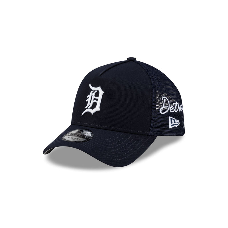 Detroit Tigers Side Script 9FORTY A-Frame Trucker Hat