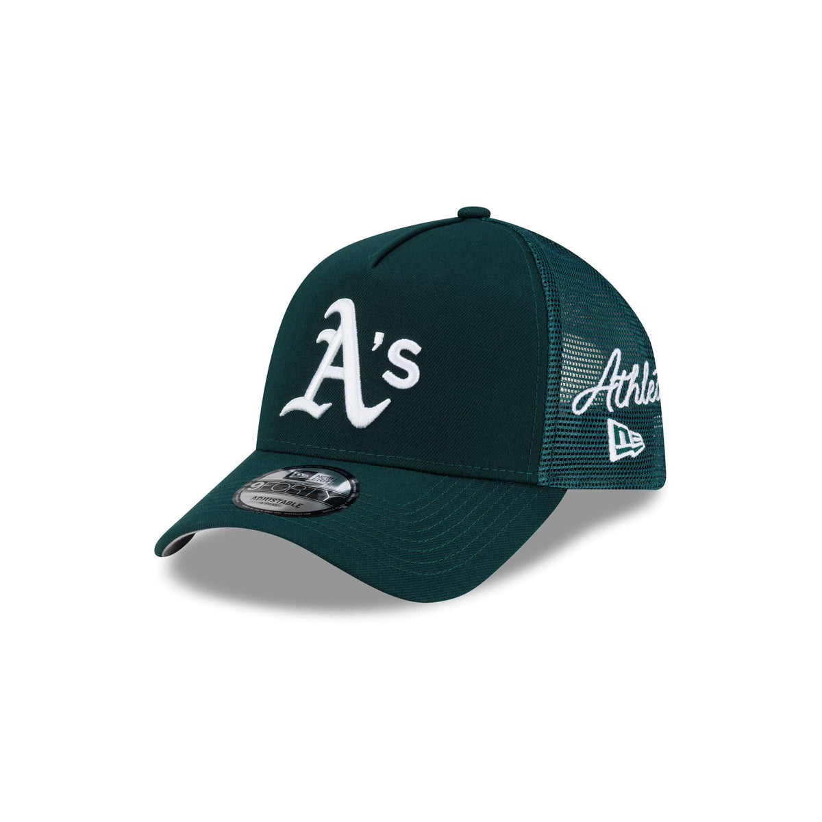 Athletics Side Script 9FORTY A-Frame Trucker Hat