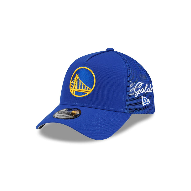 Golden State Warriors Side Script 9FORTY A-Frame Trucker Hat