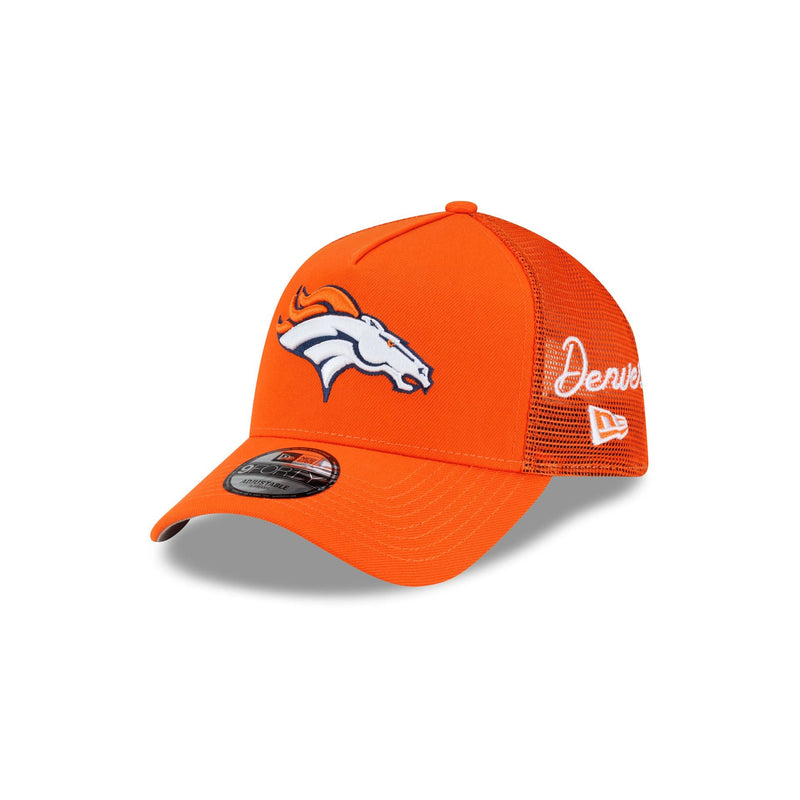 Denver Broncos Side Script 9FORTY A-Frame Trucker Hat