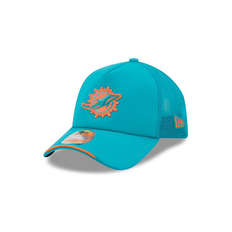 Miami Dolphins 2026 Sideline 9FORTY APEX Trucker Hat