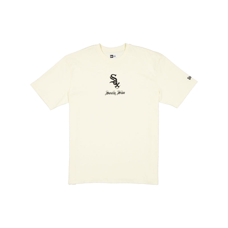 Chicago White Sox Gothic Lettering Chrome White T-Shirt