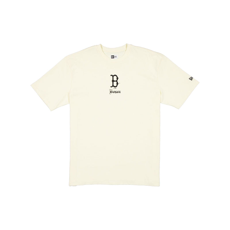 Boston Red Sox Gothic Lettering Chrome White T-Shirt