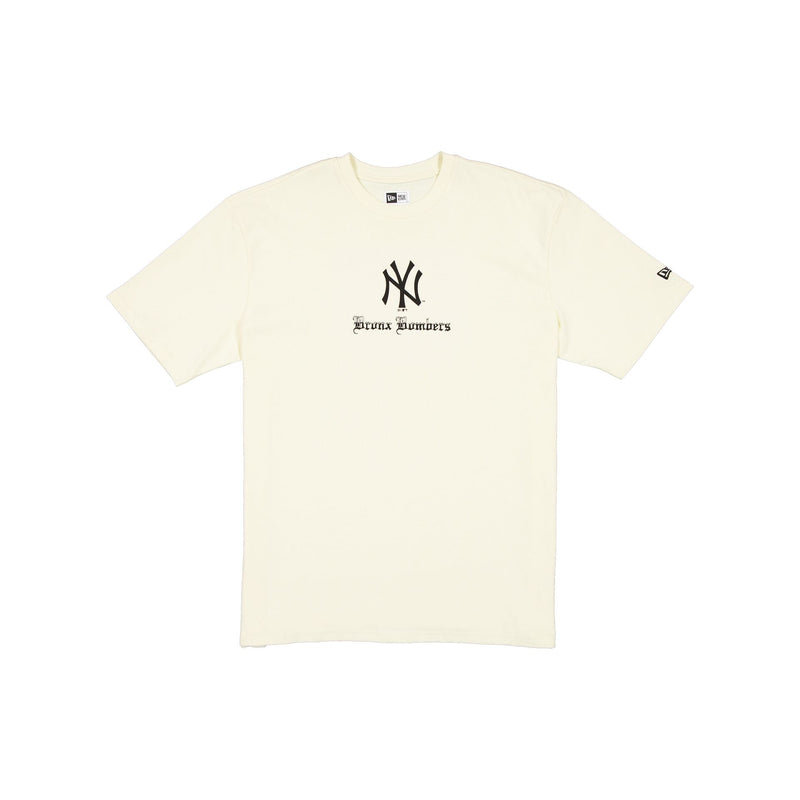 New York Yankees Gothic Lettering Chrome White T-Shirt