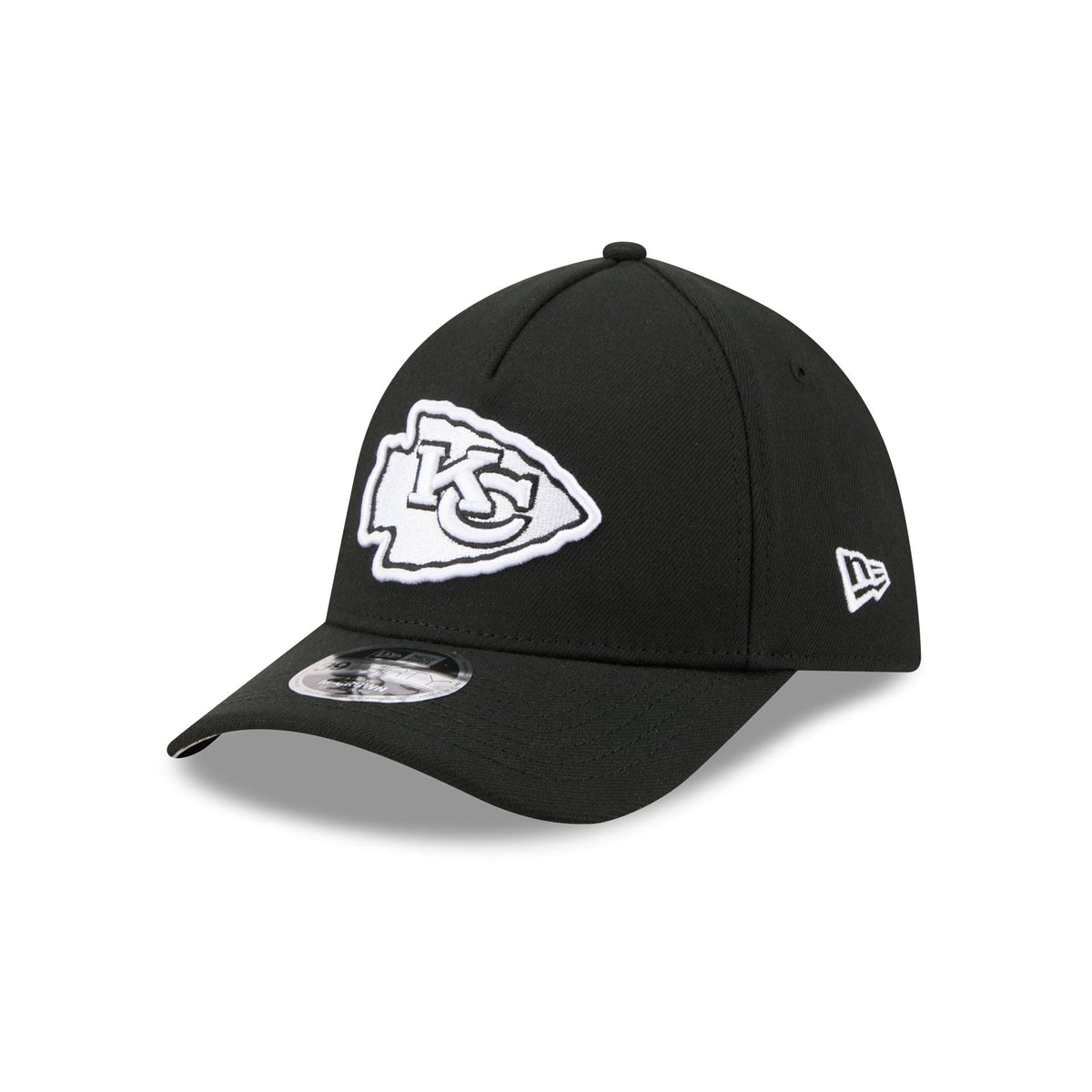 Kansas City Chiefs Poly Black & White 39THIRTY M-Crown A-Frame Stretch Fit Hat