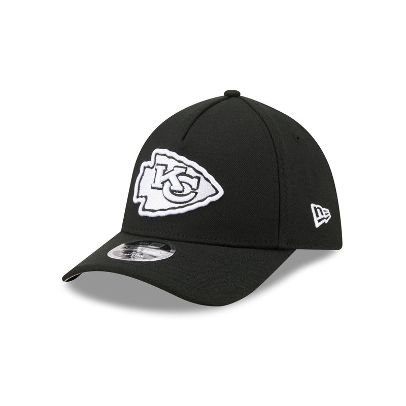 Kansas City Chiefs Poly Black & White 39THIRTY M-Crown A-Frame Stretch Fit Hat
