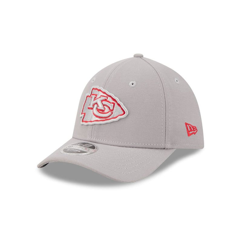 Kansas City Chiefs Poly Gray 39THIRTY M-Crown Stretch Fit Hat