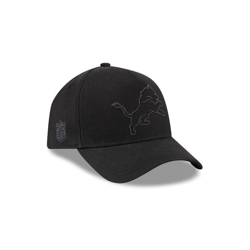Detroit Lions Waxed Canvas Black 59FORTY A-Frame Fitted Hat