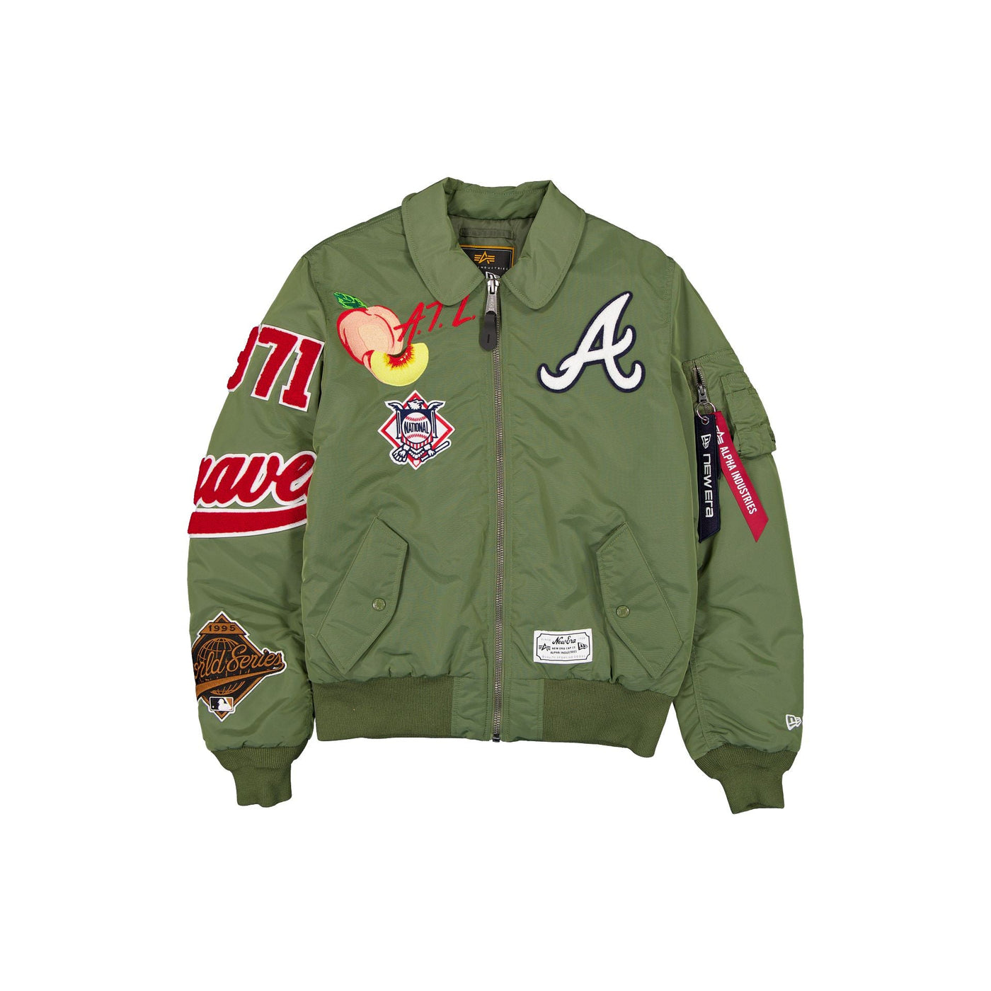Alpha Industries x Atlanta Braves Sage Green MA-1 Flight Jacket