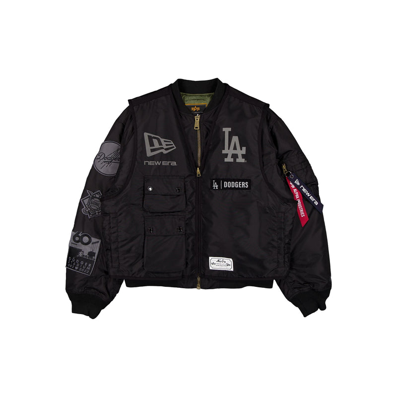 Alpha Industries x Los Angeles Dodgers Black 2-in-1 MA-1 Flight Jacket + Vest