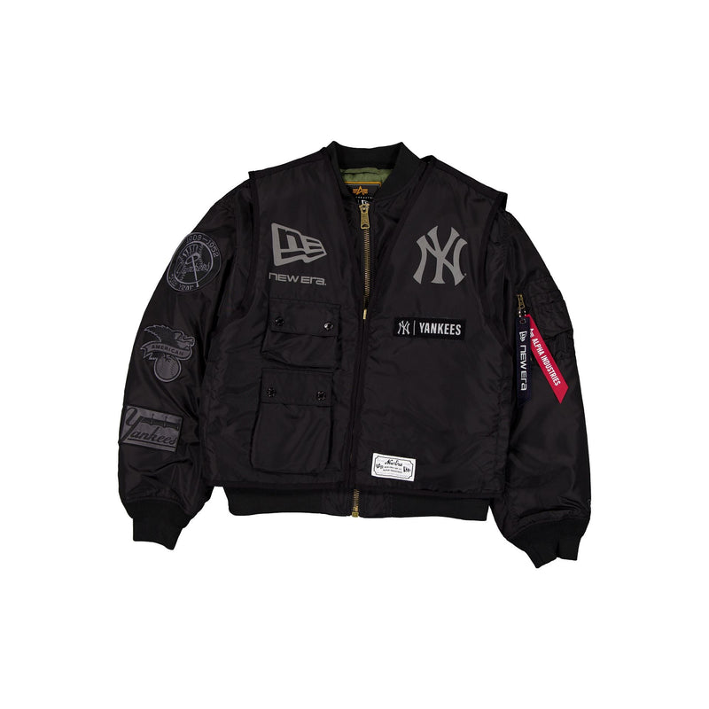 Alpha Industries x New York Yankees Black 2-in-1 MA-1 Flight Jacket + Vest