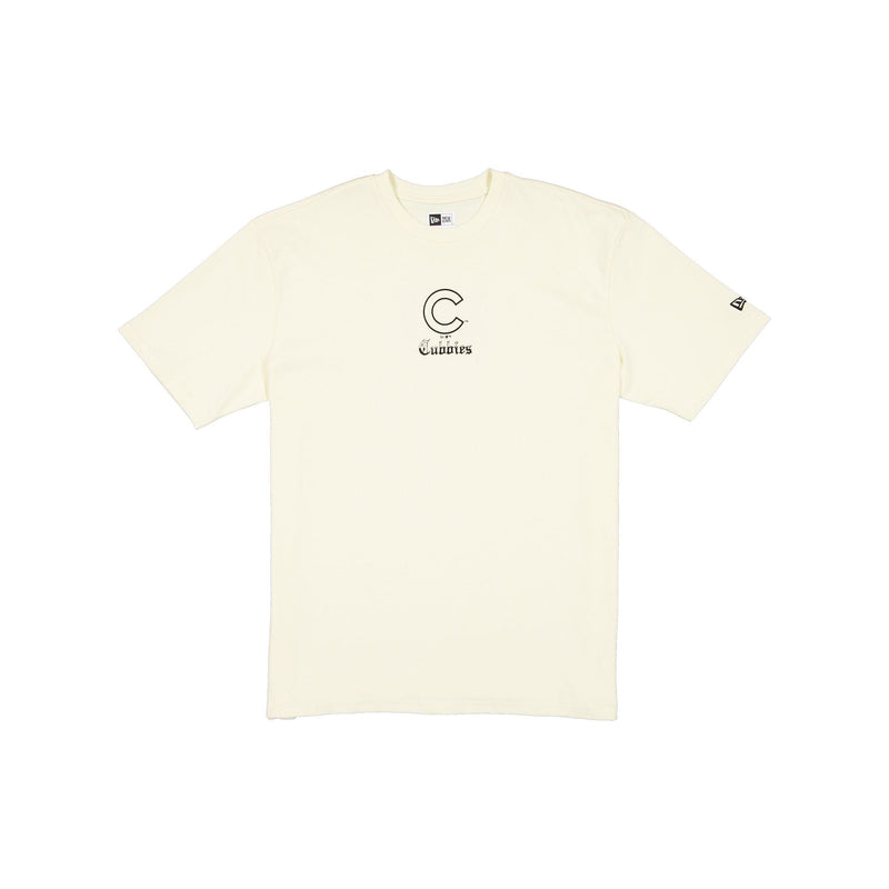 Chicago Cubs Gothic Lettering Chrome White T-Shirt