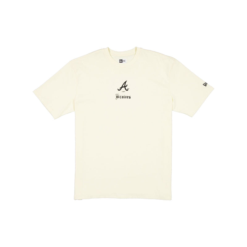 Atlanta Braves Gothic Lettering Chrome White T-Shirt