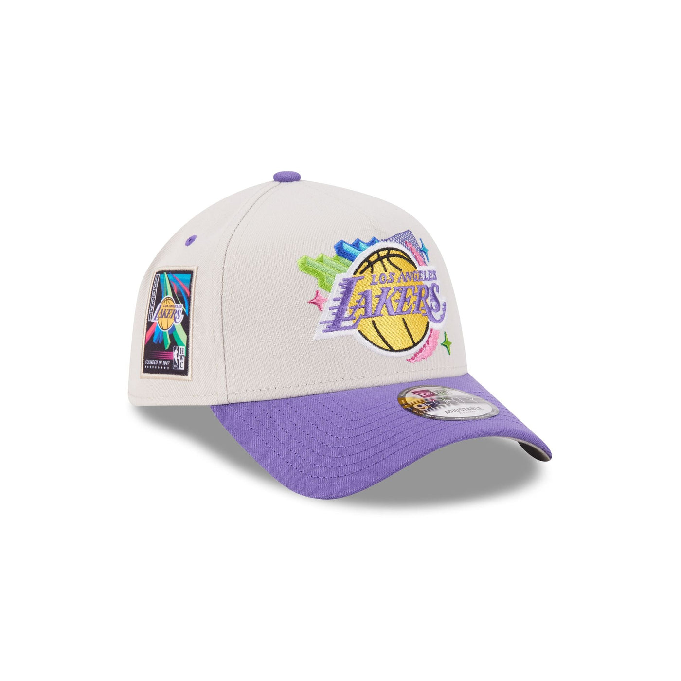 Los Angeles Lakers Hardwood Classics Retro Stone 9FORTY A-Frame Snapback Hat