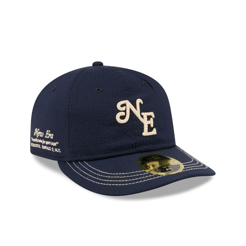 New Era Cap Navy Seersucker Retro Crown 59FIFTY Fitted Hat