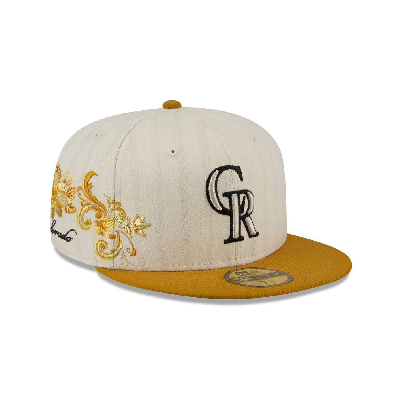 Colorado Rockies Chrome Herringbone 59FIFTY Fitted Hat