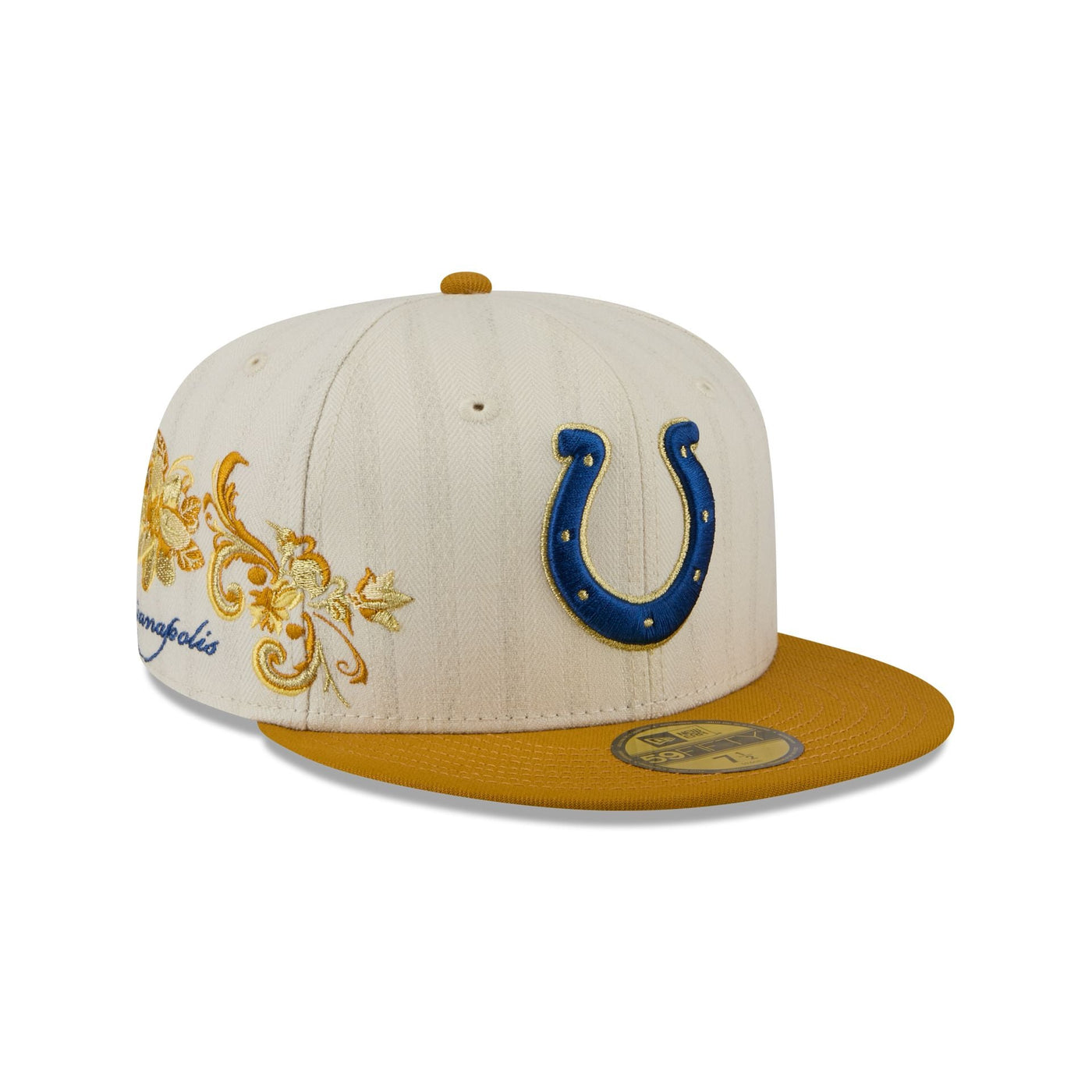 Indianapolis Colts Chrome Herringbone 59FIFTY Fitted Hat