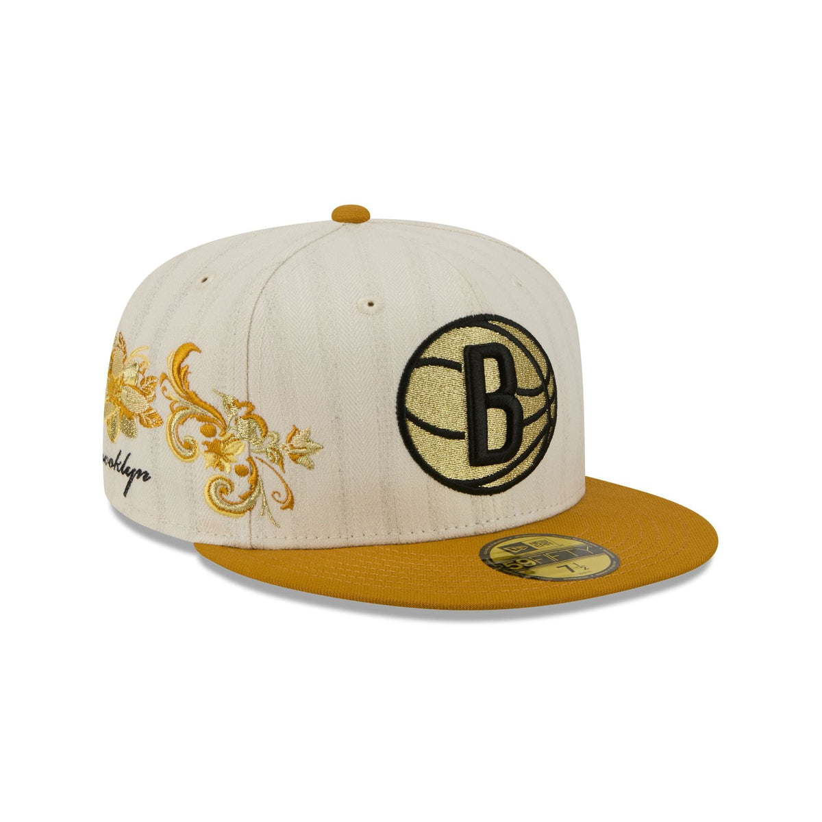 Brooklyn Nets Chrome Herringbone 59FIFTY Fitted Hat