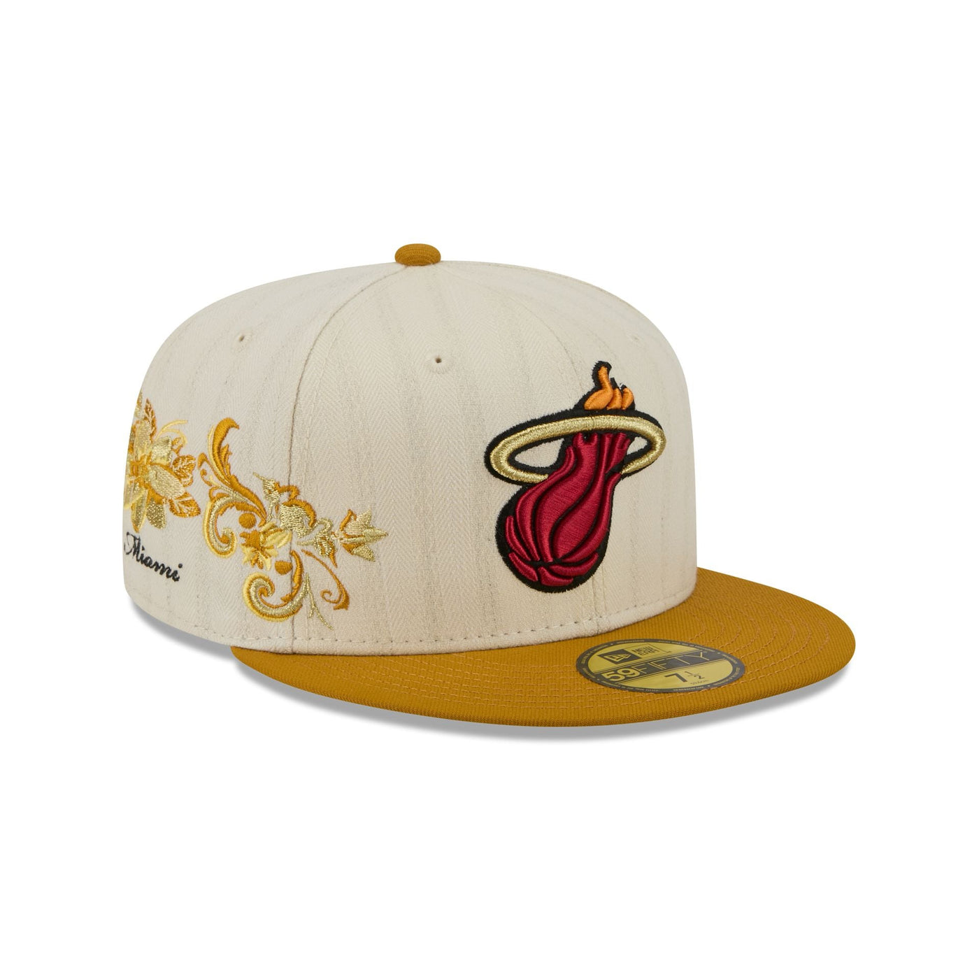 Miami Heat Chrome Herringbone 59FIFTY Fitted Hat