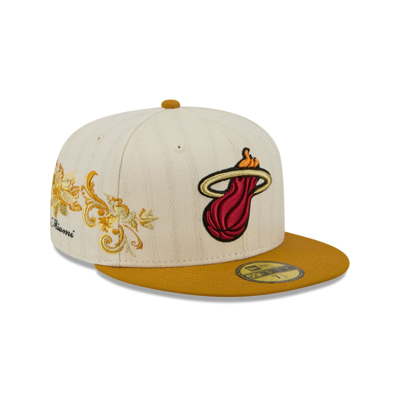 Miami Heat Chrome Herringbone 59FIFTY Fitted Hat