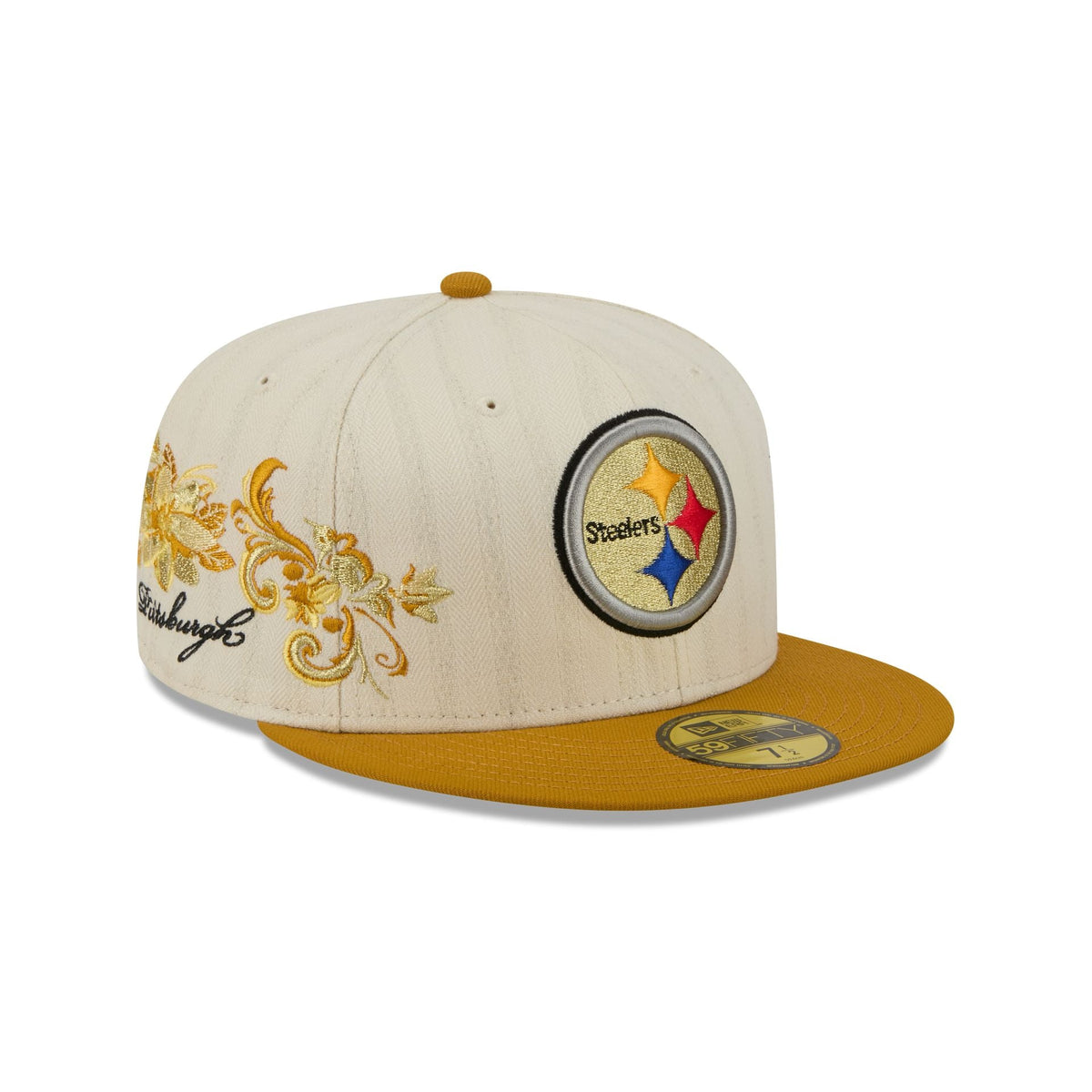 Pittsburgh Steelers Chrome Herringbone 59FIFTY Fitted Hat