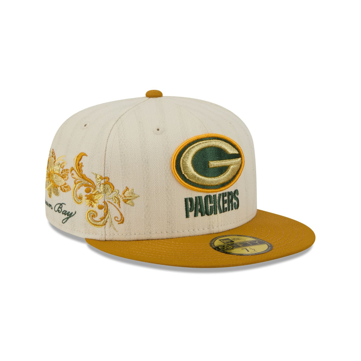 Green Bay Packers Chrome Herringbone 59FIFTY Fitted Hat