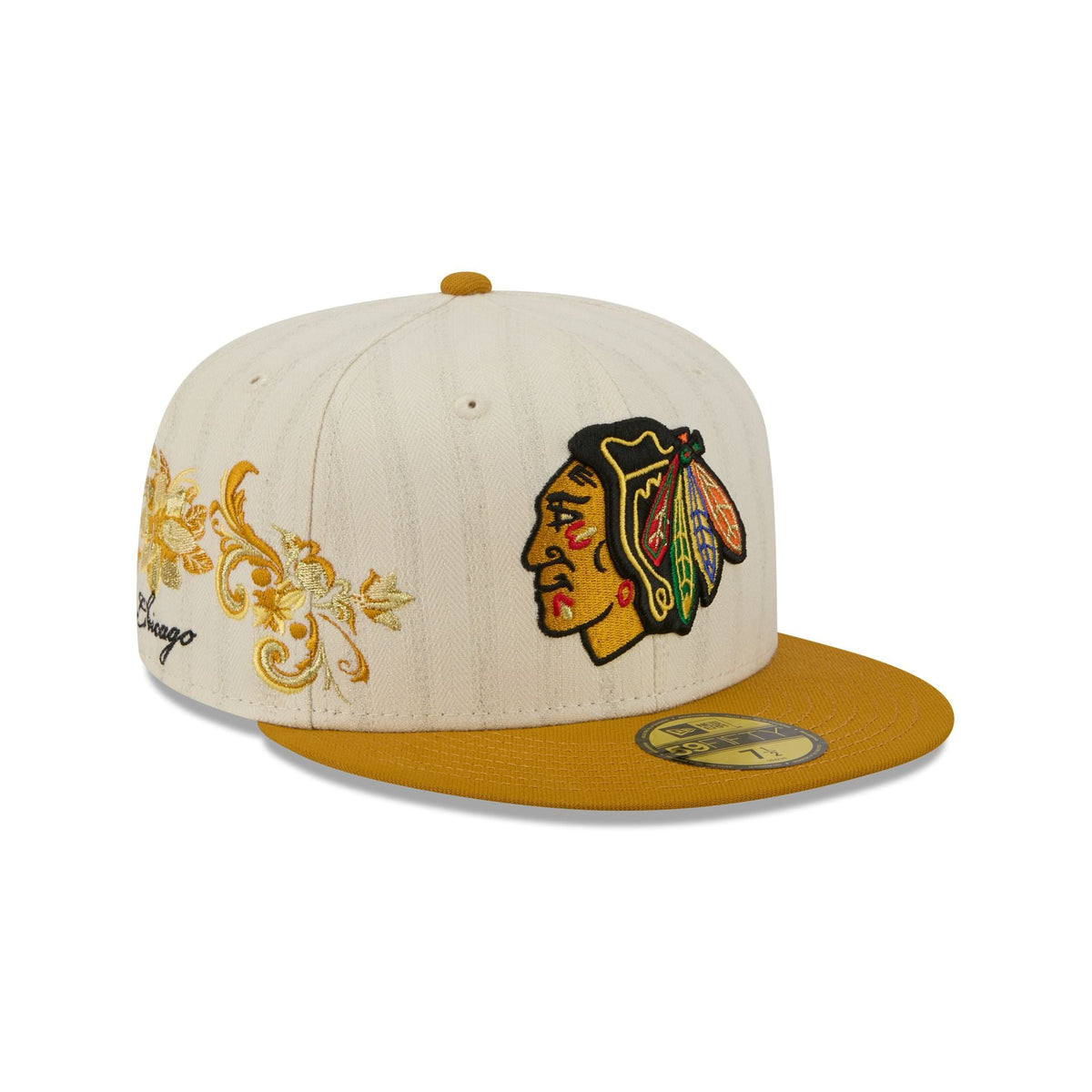 Chicago Blackhawks Chrome Herringbone 59FIFTY Fitted Hat