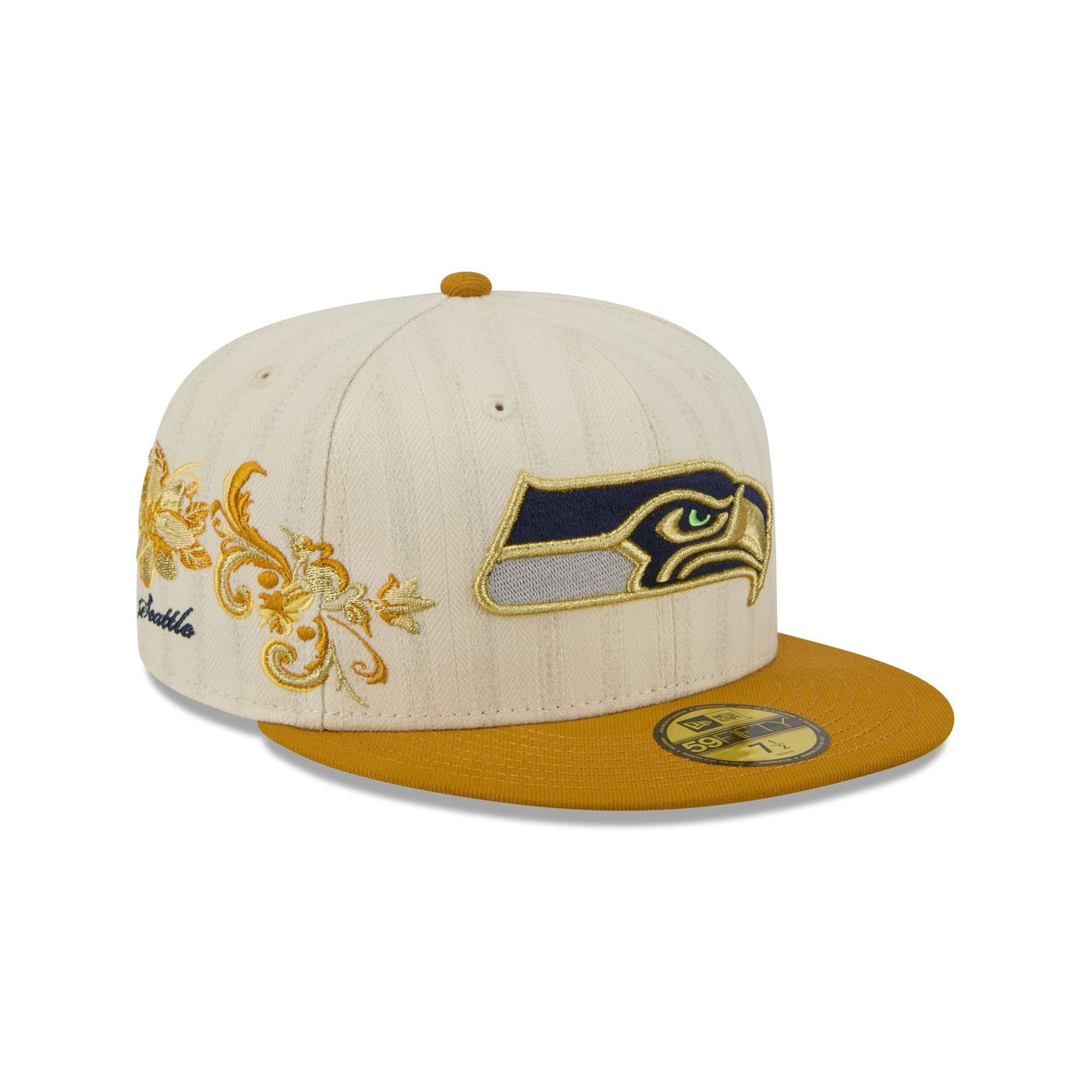 Seattle Seahawks Chrome Herringbone 59FIFTY Fitted Hat