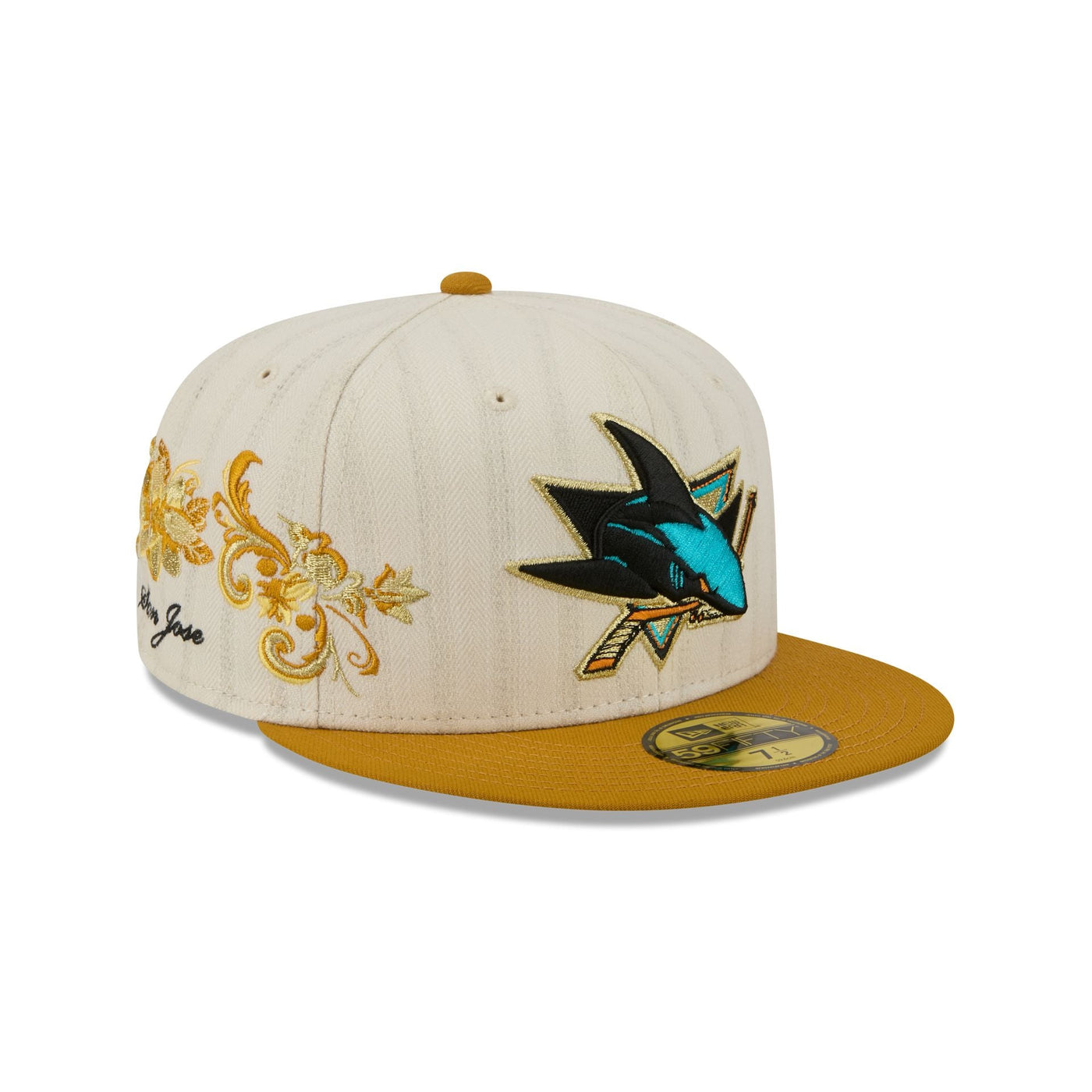 San Jose Sharks Chrome Herringbone 59FIFTY Fitted Hat