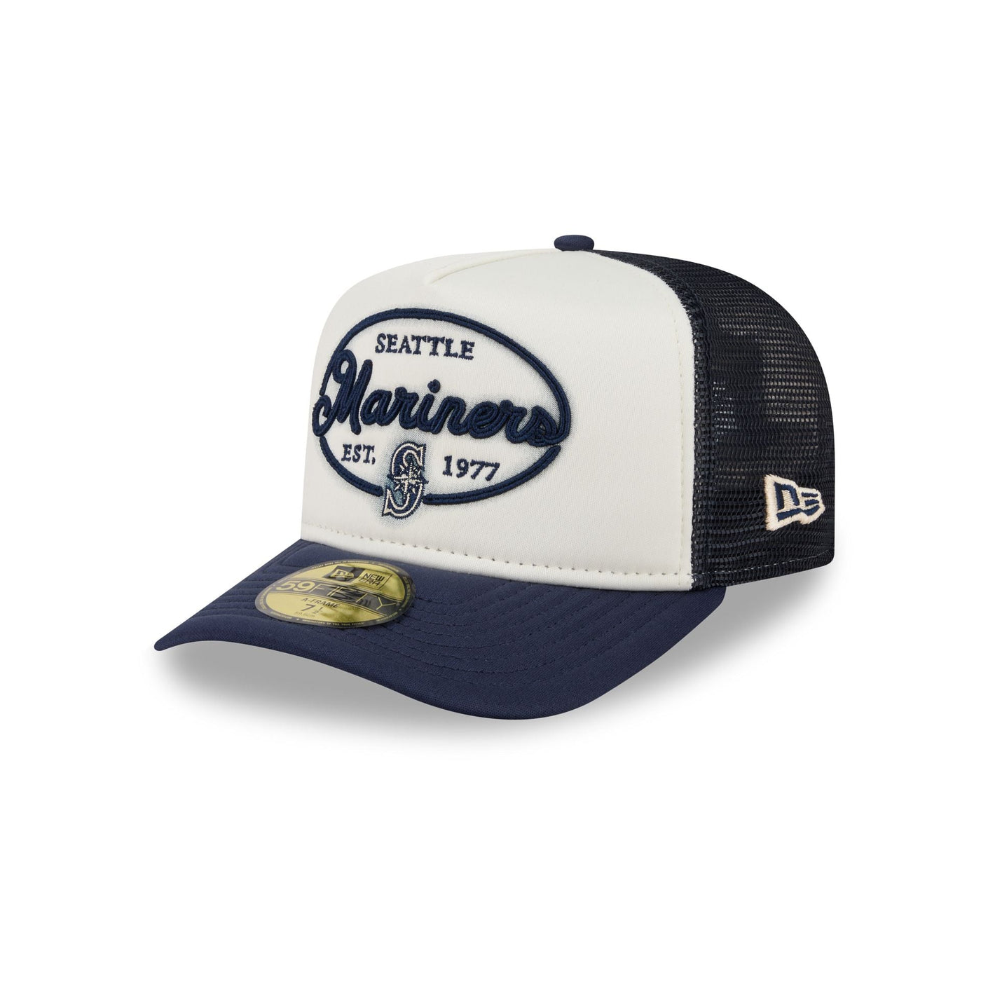 Seattle Mariners Chrome 59FIFTY Fitted Trucker Hat