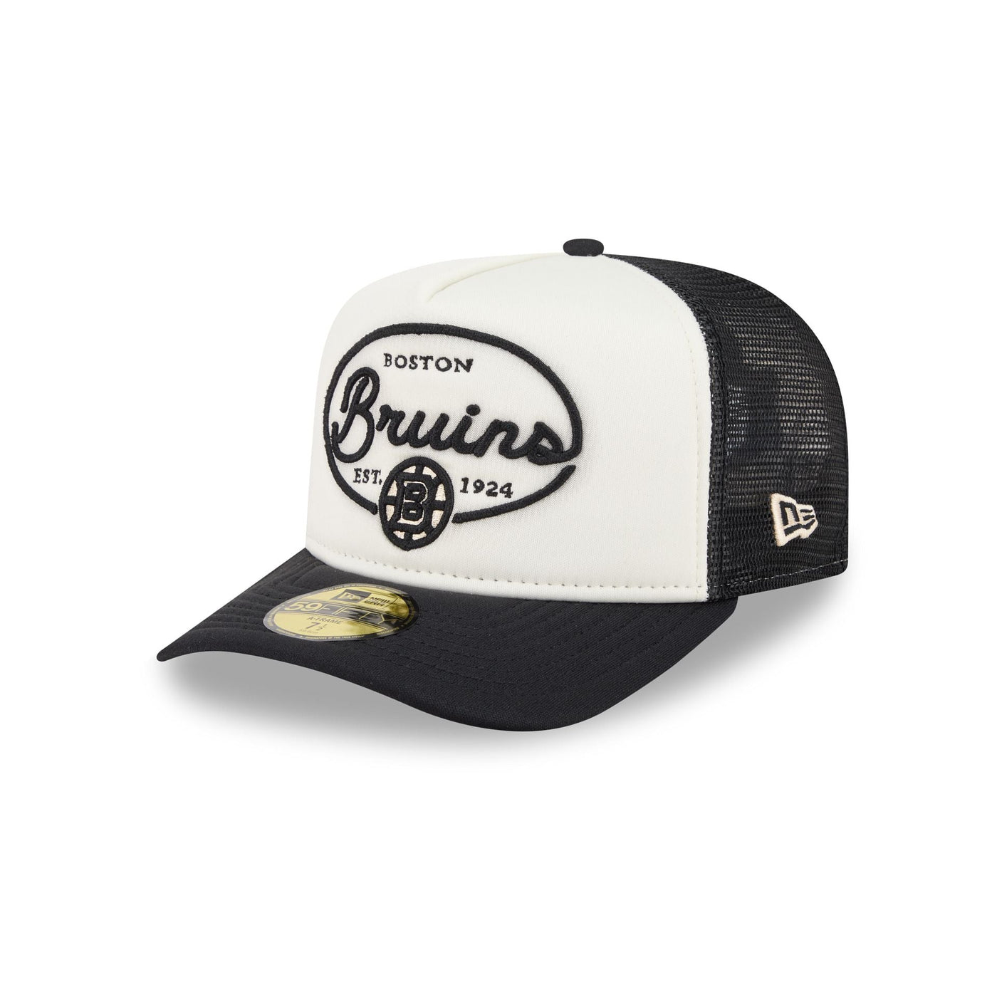 Boston Bruins Chrome 59FIFTY Fitted Trucker Hat