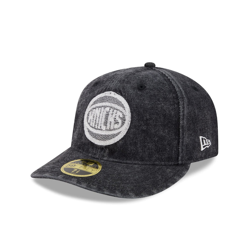 New York Knicks Black Denim Low Profile 59FIFTY Fitted Hat