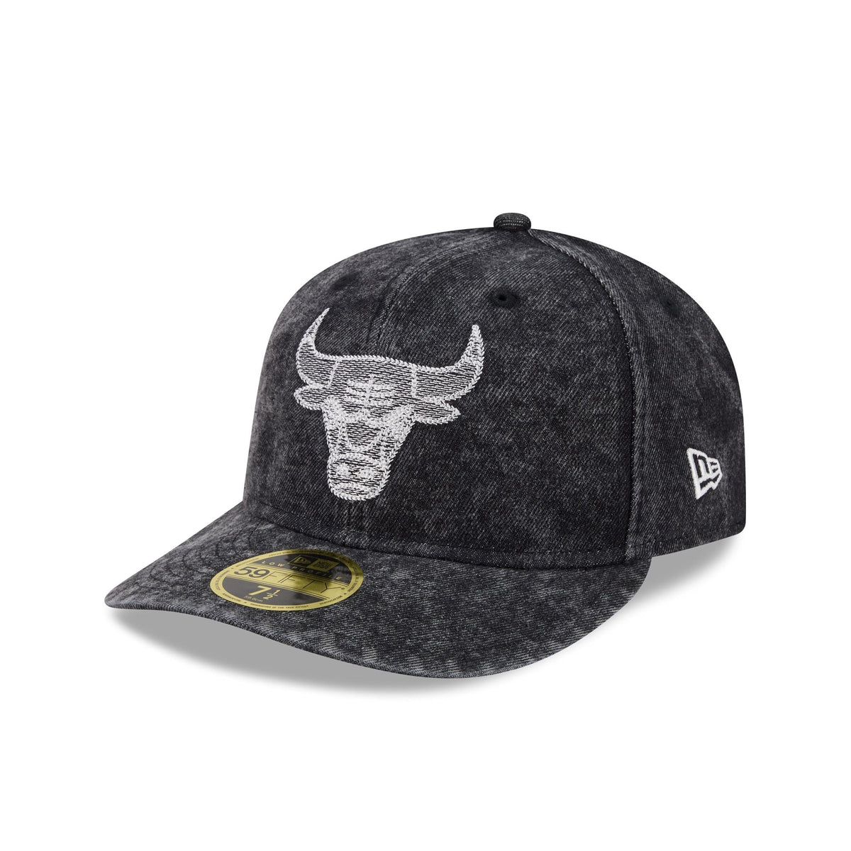 Chicago Bulls Black Denim Low Profile 59FIFTY Fitted Hat