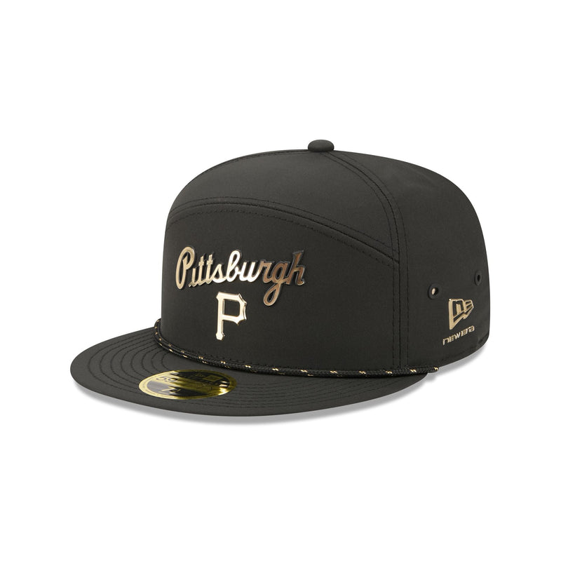 Pittsburgh Pirates Gold Logo Rope Split Panel 59FIFTY Fitted Hat