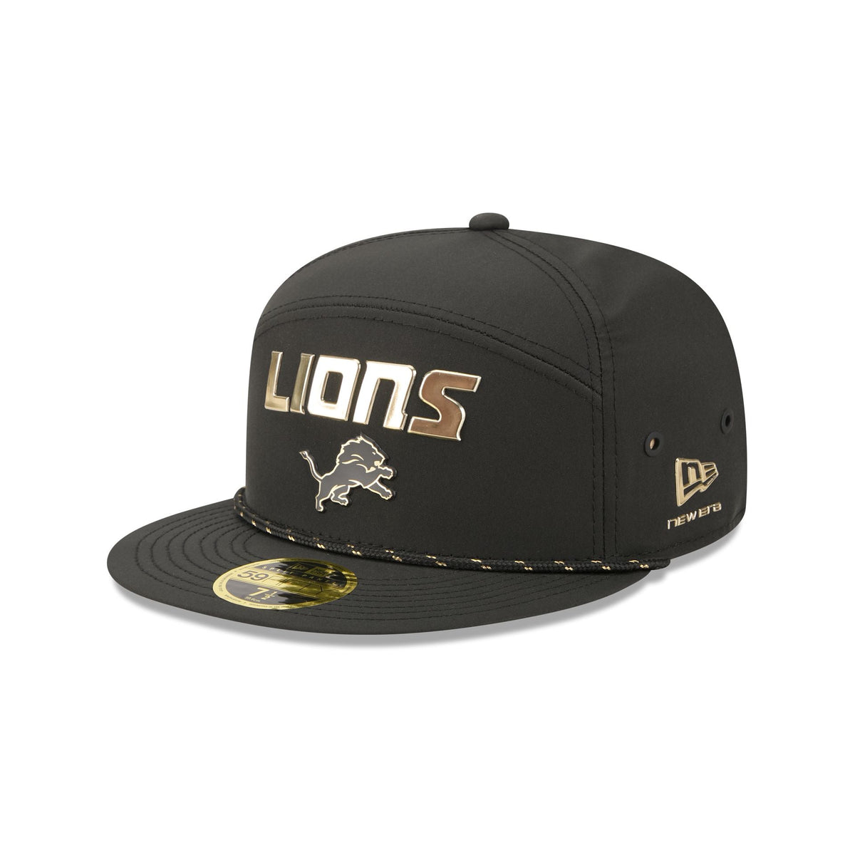 Detroit Lions Gold Logo Rope Split Panel 59FIFTY Fitted Hat
