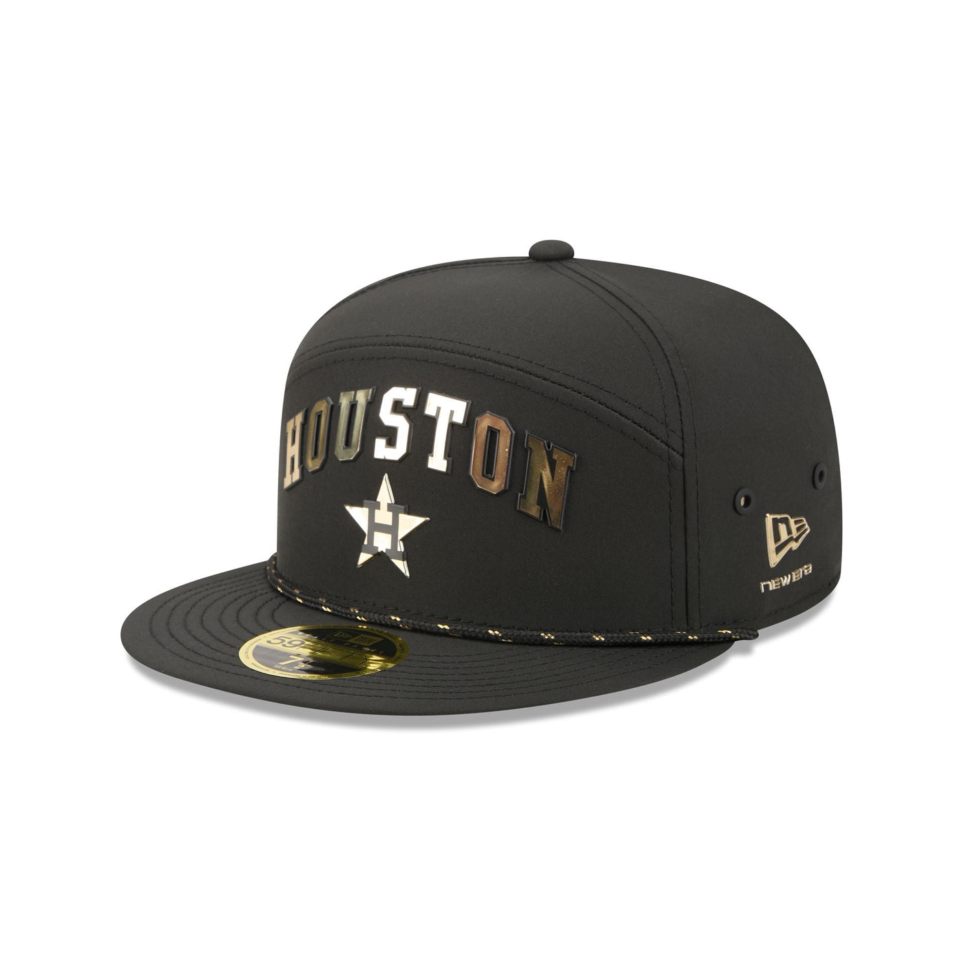 Houston Astros Gold Logo Rope Split Panel 59FIFTY Fitted Hat