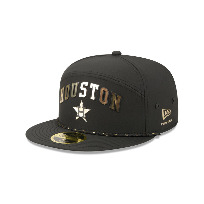 Houston Astros Gold Logo Rope Split Panel 59FIFTY Fitted Hat