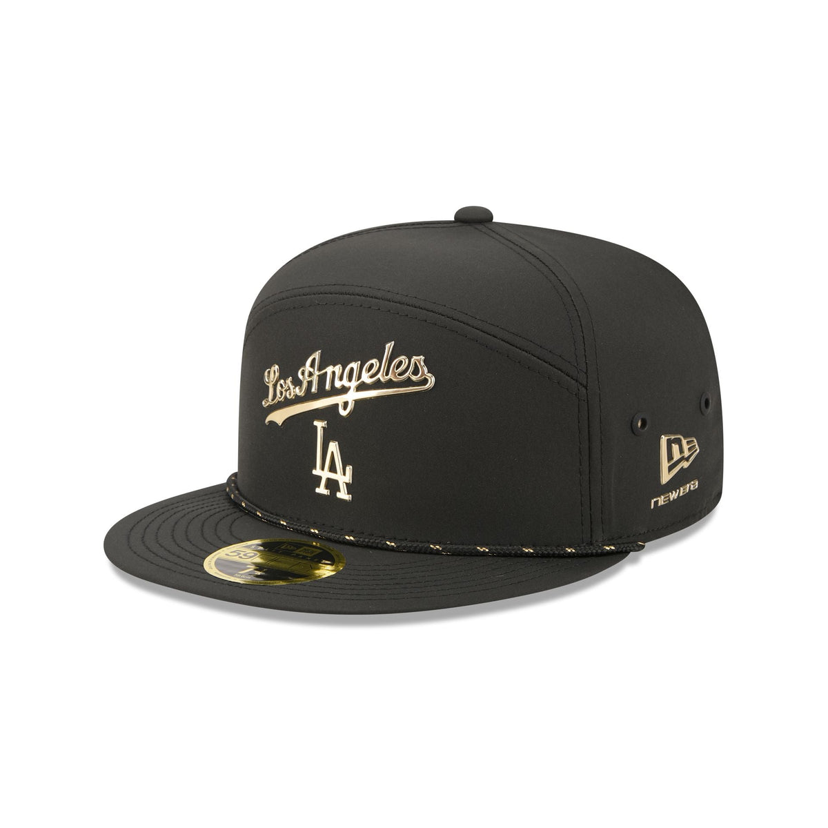 Los Angeles Dodgers Gold Logo Rope Split Panel 59FIFTY Fitted Hat