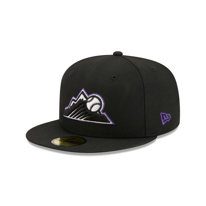 Colorado Rockies Black Basic 59FIFTY Fitted Hat