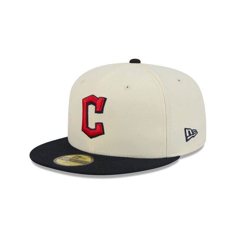 Cleveland Guardians Chrome White Basic 59FIFTY Fitted Hat